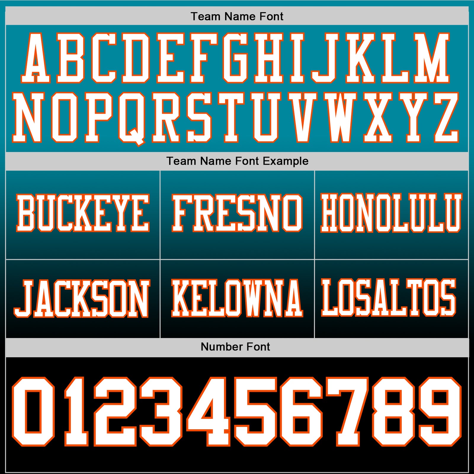 Custom Teal White Black-Orange Authentic Fade Fashion Football Jersey