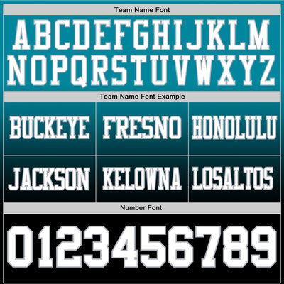 Custom Teal White Black-Gray Authentic Fade Fashion Football Jersey