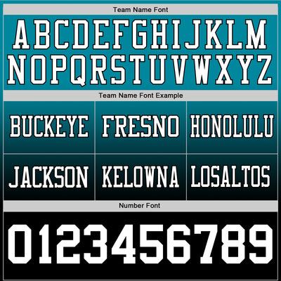Custom Teal White-Black Authentic Fade Fashion Football Jersey