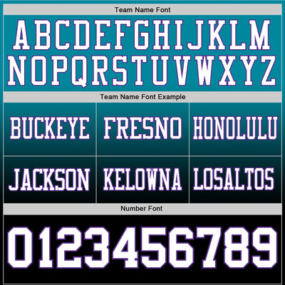 Custom Teal White Black-Purple Authentic Fade Fashion Football Jersey
