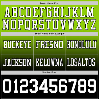 Custom Neon Green White-Black Authentic Fade Fashion Football Jersey