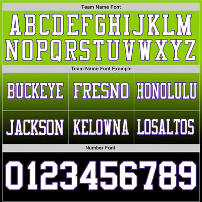 Custom Neon Green White Black-Purple Authentic Fade Fashion Football Jersey