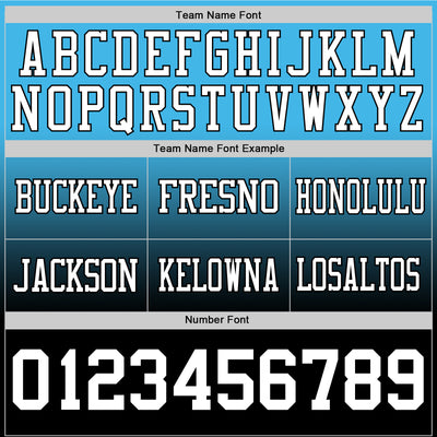 Custom Sky Blue White-Black Authentic Fade Fashion Football Jersey