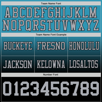 Custom Panther Blue Gray-Black Authentic Fade Fashion Football Jersey