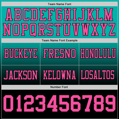 Custom Aqua Pink-Black Authentic Fade Fashion Football Jersey