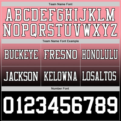 Custom Medium Pink White-Black Authentic Fade Fashion Football Jersey