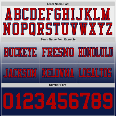Custom White Red-Navy Authentic Fade Fashion Football Jersey