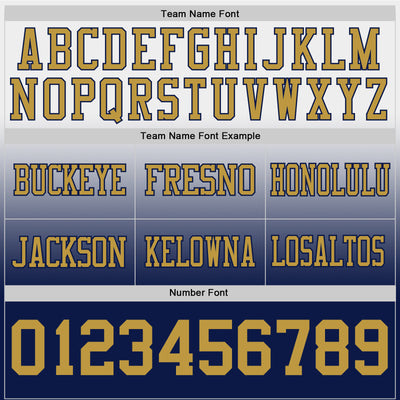 Custom White Old Gold-Navy Authentic Fade Fashion Football Jersey