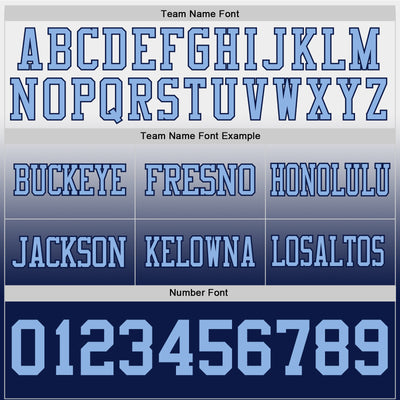 Custom White Light Blue-Navy Authentic Fade Fashion Football Jersey