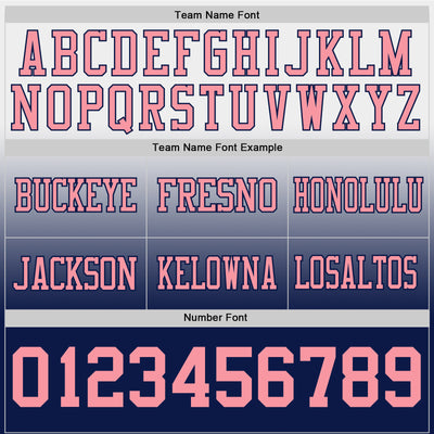 Custom White Medium Pink-Navy Authentic Fade Fashion Football Jersey