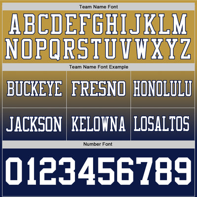 Custom Old Gold White-Navy Authentic Fade Fashion Football Jersey
