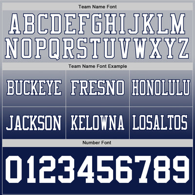 Custom Gray White-Navy Authentic Fade Fashion Football Jersey