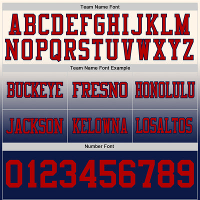 Custom Cream Red-Navy Authentic Fade Fashion Football Jersey