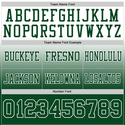 Custom White Green Authentic Fade Fashion Football Jersey
