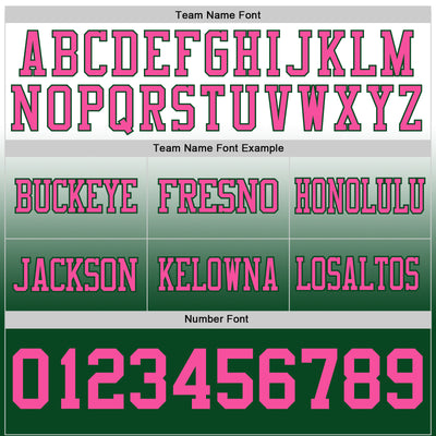 Custom White Pink-Green Authentic Fade Fashion Football Jersey