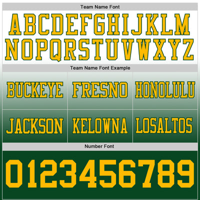Custom White Gold-Green Authentic Fade Fashion Football Jersey