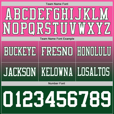 Custom Pink White-Green Authentic Fade Fashion Football Jersey