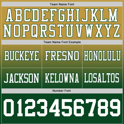 Custom Old Gold White-Green Authentic Fade Fashion Football Jersey