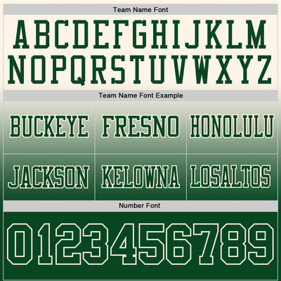 Custom Cream Green Authentic Fade Fashion Football Jersey