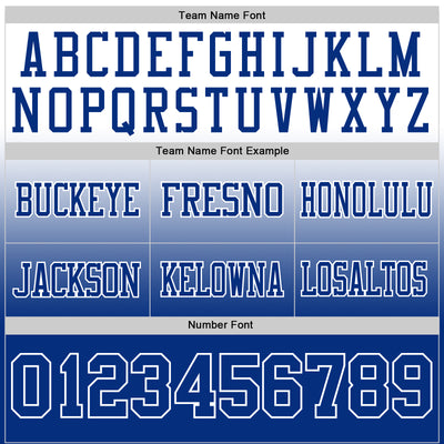 Custom White Royal Authentic Fade Fashion Football Jersey