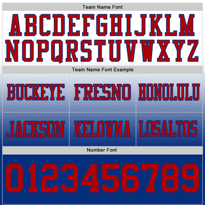 Custom White Red-Royal Authentic Fade Fashion Football Jersey