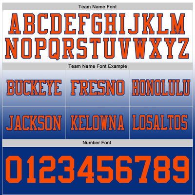 Custom White Orange-Royal Authentic Fade Fashion Football Jersey