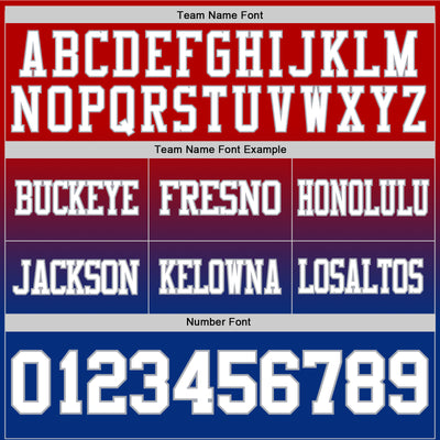 Custom Red White Royal-Gray Authentic Fade Fashion Football Jersey
