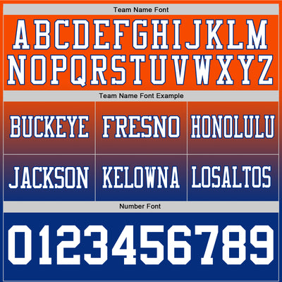 Custom Orange White-Royal Authentic Fade Fashion Football Jersey