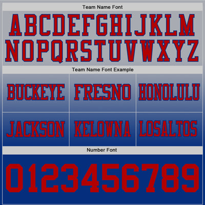 Custom Gray Red-Royal Authentic Fade Fashion Football Jersey