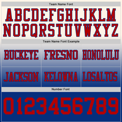 Custom Cream Red-Royal Authentic Fade Fashion Football Jersey