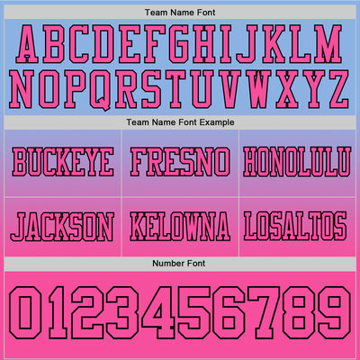 Custom Light Blue Pink-Black Authentic Fade Fashion Football Jersey