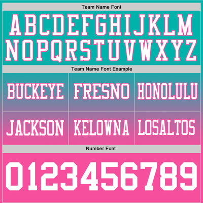 Custom Aqua White-Pink Authentic Fade Fashion Football Jersey
