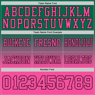 Custom Kelly Green Pink-Black Authentic Fade Fashion Football Jersey