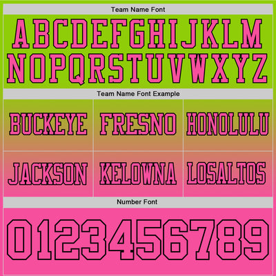 Custom Neon Green Pink-Black Authentic Fade Fashion Football Jersey