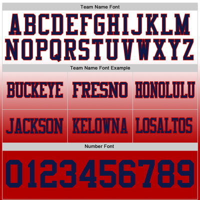 Custom White Navy-Red Authentic Fade Fashion Football Jersey