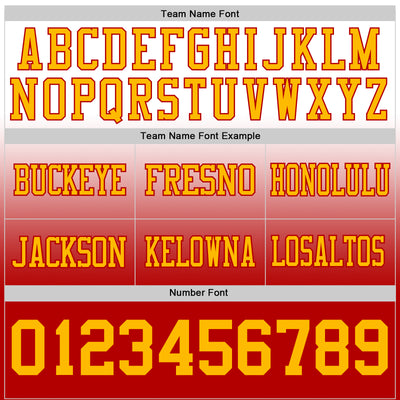 Custom White Gold-Red Authentic Fade Fashion Football Jersey