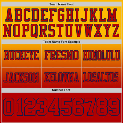 Custom Gold Red-Navy Authentic Fade Fashion Football Jersey