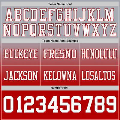 Custom Gray White-Red Authentic Fade Fashion Football Jersey