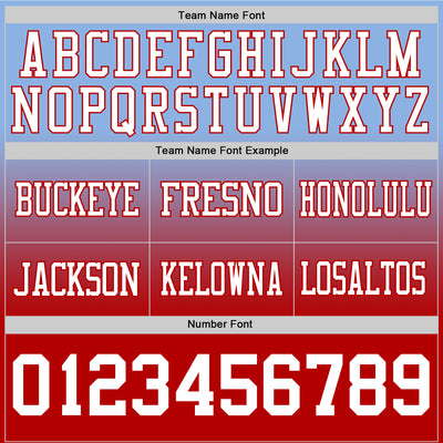 Custom Light Blue White-Red Authentic Fade Fashion Football Jersey