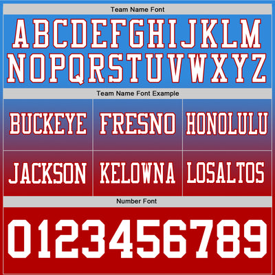 Custom Powder Blue White-Red Authentic Fade Fashion Football Jersey