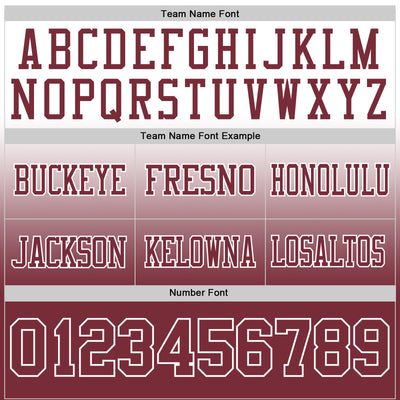 Custom White Burgundy Authentic Fade Fashion Football Jersey