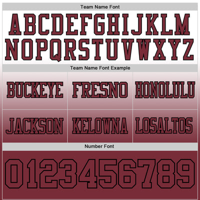 Custom White Burgundy-Black Authentic Fade Fashion Football Jersey