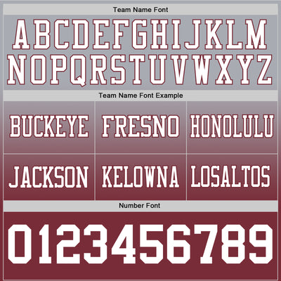 Custom Gray White-Burgundy Authentic Fade Fashion Football Jersey