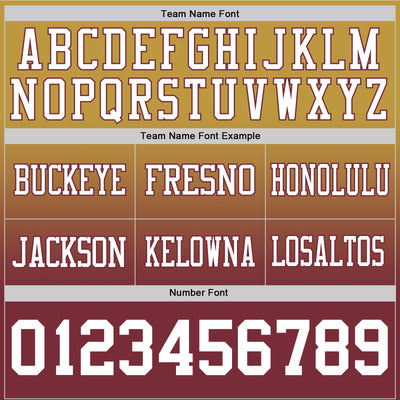 Custom Old Gold White-Burgundy Authentic Fade Fashion Football Jersey