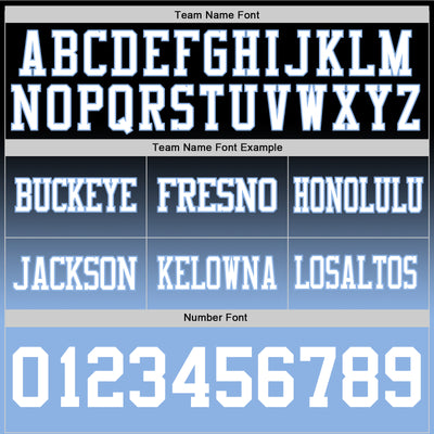 Custom Black White-Light Blue Authentic Fade Fashion Football Jersey