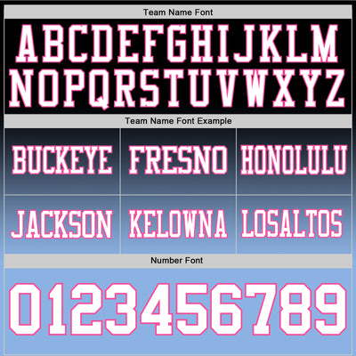 Custom Black White Light Blue-Pink Authentic Fade Fashion Football Jersey