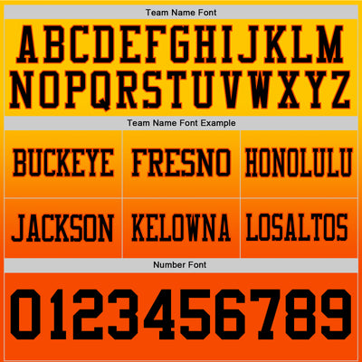 Custom Yellow Black-Orange Authentic Fade Fashion Football Jersey
