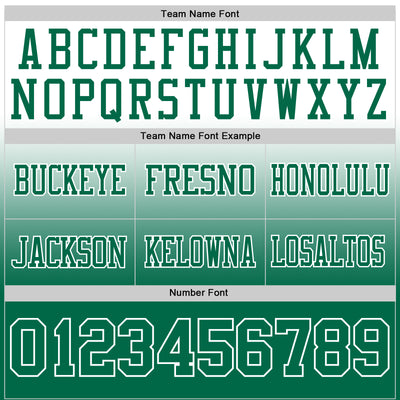 Custom White Kelly Green Authentic Fade Fashion Football Jersey