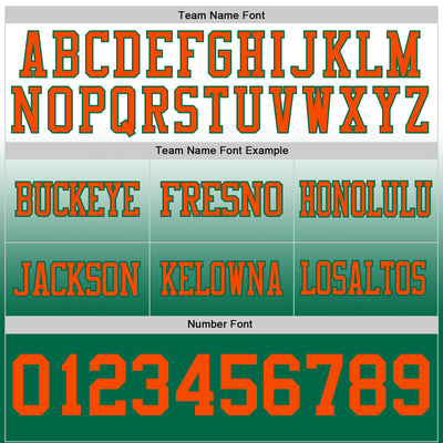 Custom White Orange-Kelly Green Authentic Fade Fashion Football Jersey
