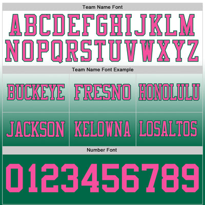 Custom White Pink-Kelly Green Authentic Fade Fashion Football Jersey